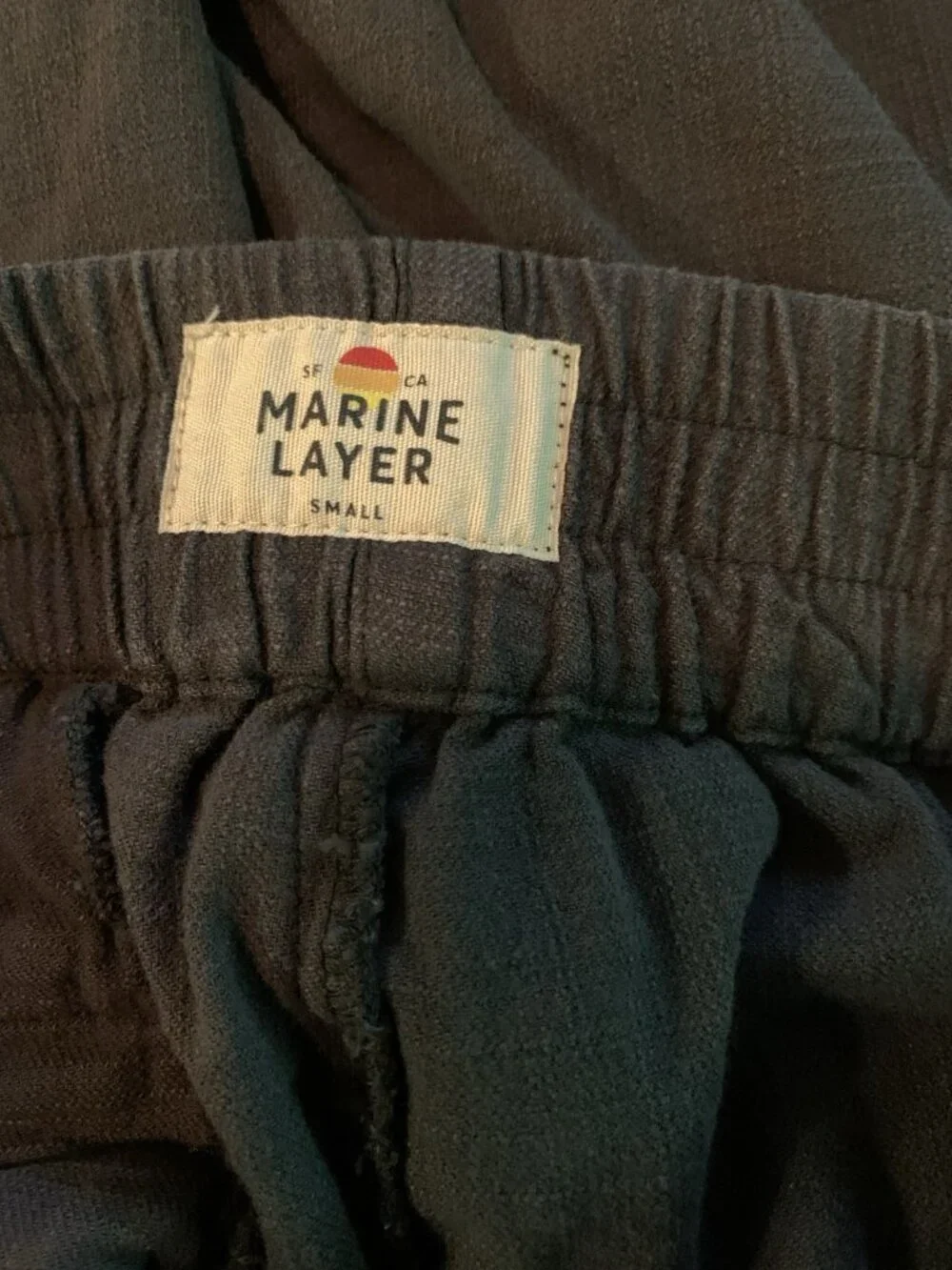 Marine Layer Allison Pant Women Tencel Zipper Button Fly Elastic Back  blue Sz S